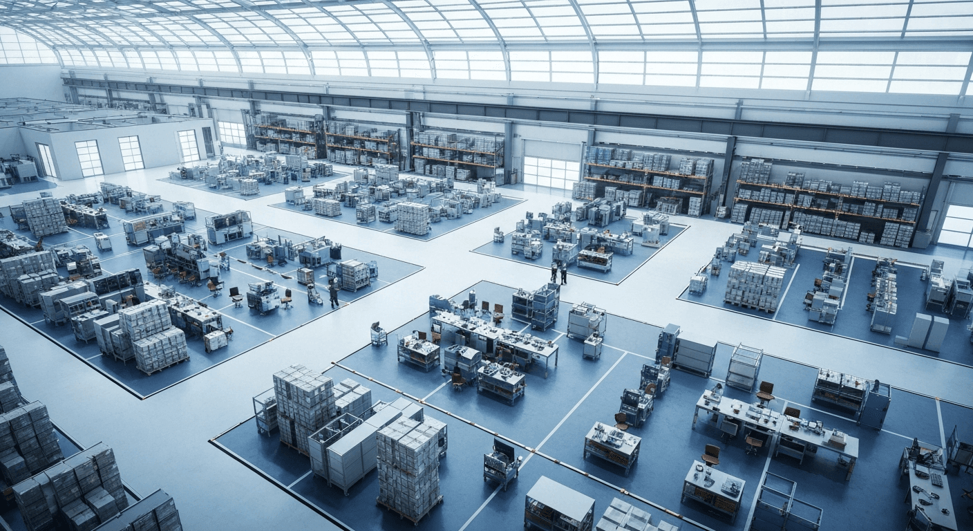 Modern industrial factory layout for Vastu compliance